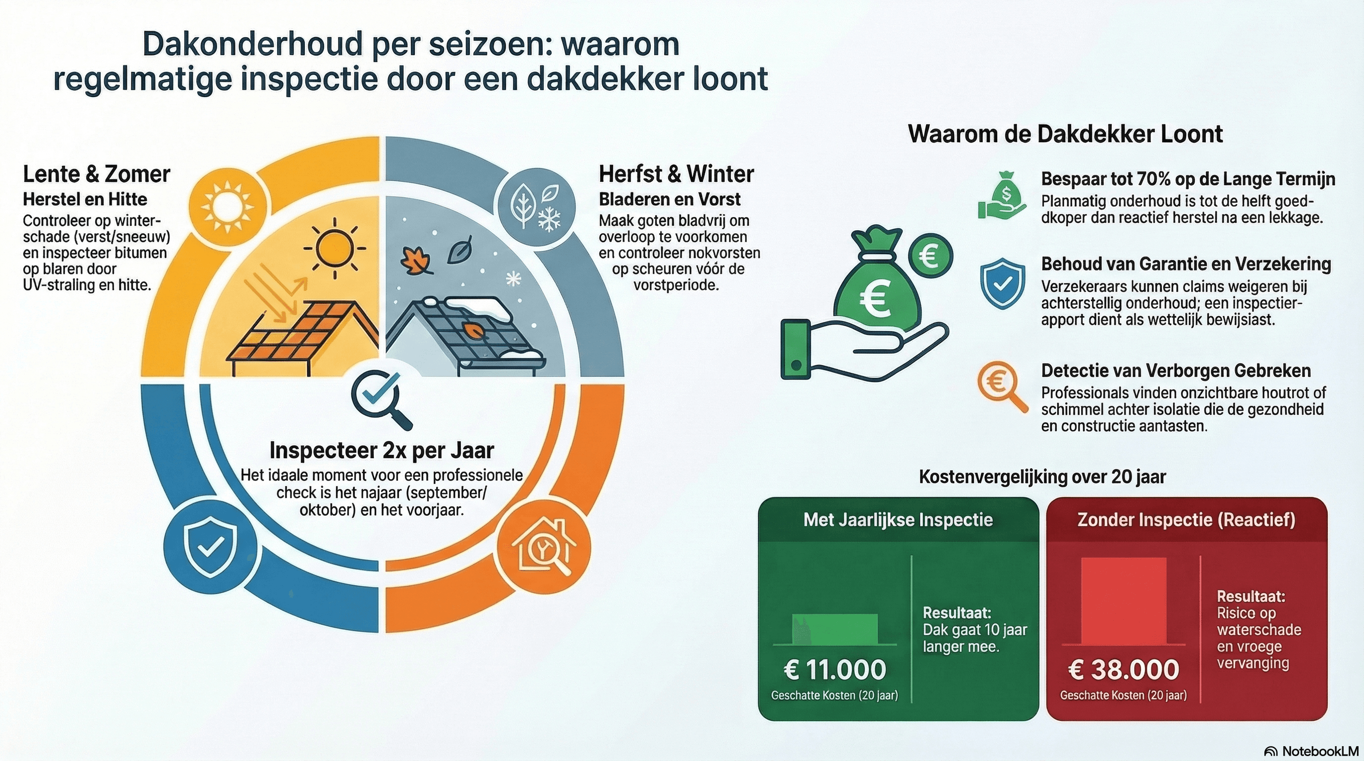 Dakonderhoud per seizoen: waarom regelmatige inspectie door een dakdekker loont